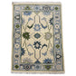Decorative rug with floral patterns on a white background