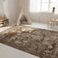 Children's playroom with a patterned rug, teepee, and toys.