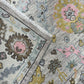 Close-up of a floral patterned rug with intricate details.