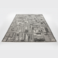 Gray and black patterned rug on a white background