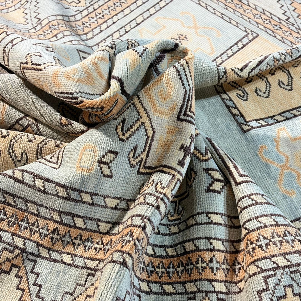 Close-up of patterned fabric with geometric design