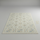Decorative rug with geometric pattern on a plain background