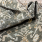 Close-up of patterned fabric with intricate designs on a textured surface.