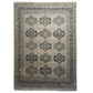 Decorative rug with geometric pattern on a plain background