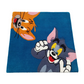 Cartoon characters on a blue background