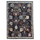 Decorative rug with intricate patterns on a white background