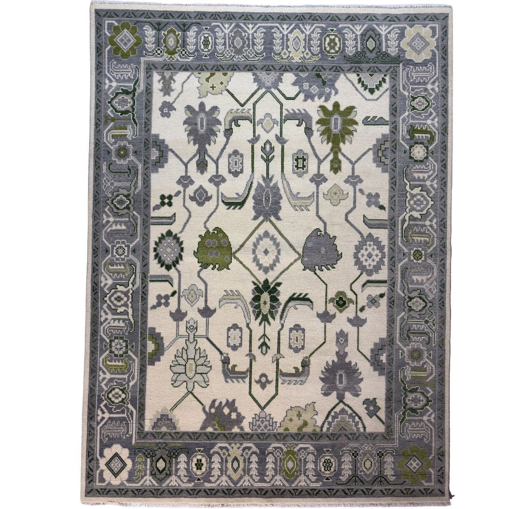 Decorative rug with intricate patterns on a white background