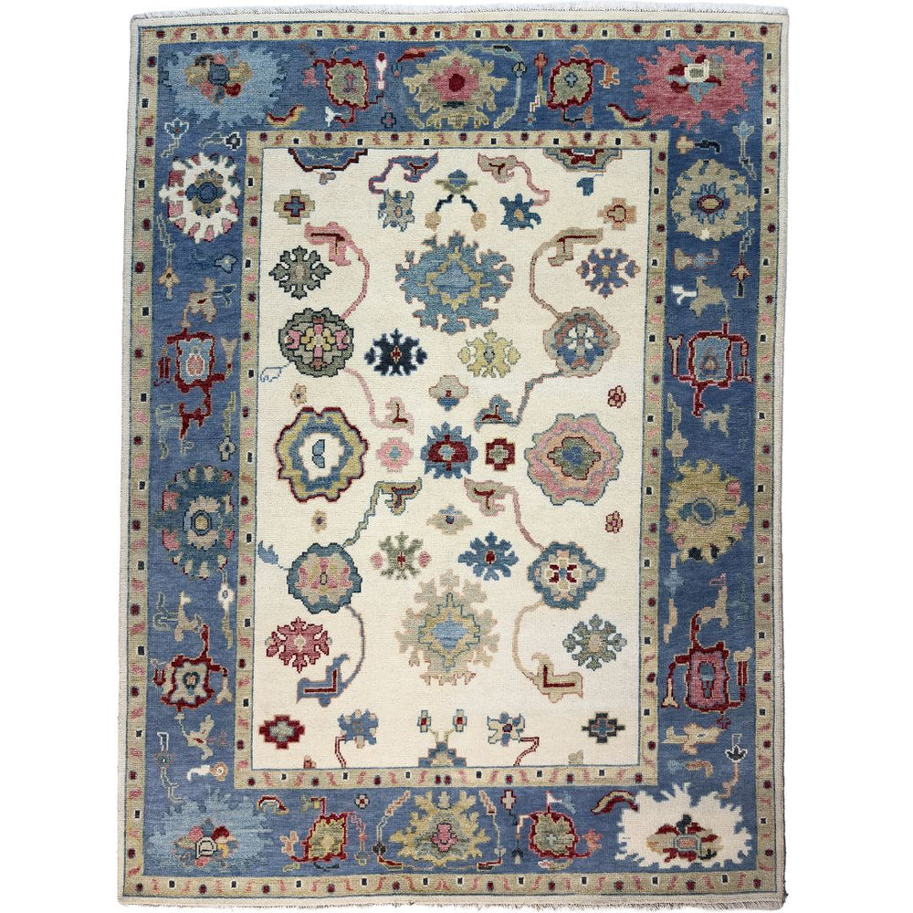 Decorative rug with intricate patterns on a white background