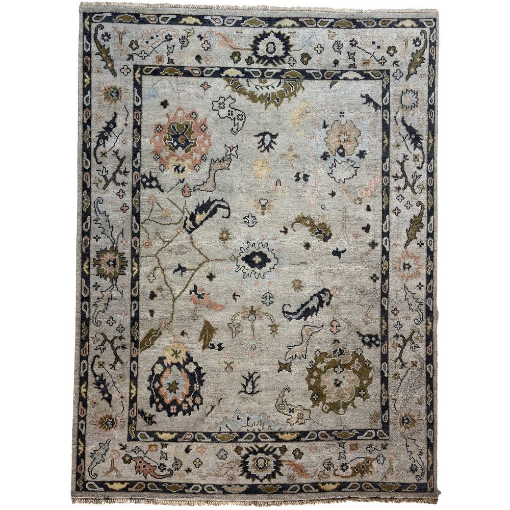 Decorative rug with intricate patterns on a plain background