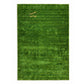 A rectangular green textured rug with a subtle vertical ribbed pattern and a gold monogram 'AR' in the lower left corner, shown against a plain white background.