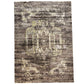Patterned rug with abstract design on a plain background