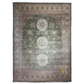 Decorative rug with geometric patterns on a white background