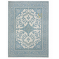 Decorative rug with intricate patterns on a white background