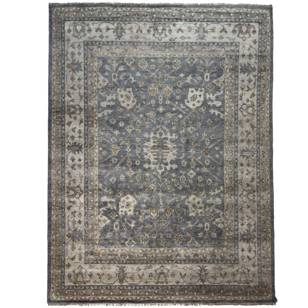 Decorative rug with intricate patterns on a plain background