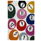 Rug with colorful circles and numbers on a white background