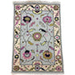 Decorative rug with floral pattern on a white background