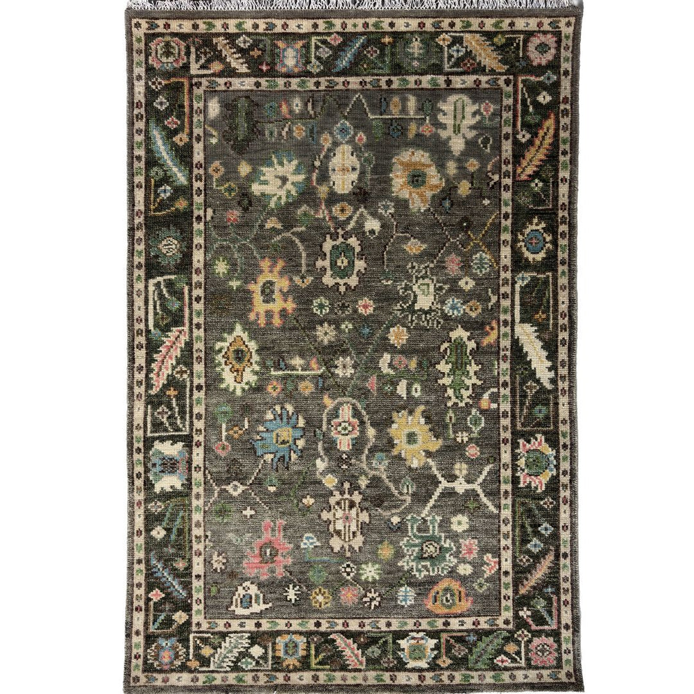 Decorative rug with intricate patterns on a white background