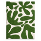 Green abstract leaf pattern on a white background