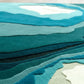 Textured fabric swatch with wavy pattern in teal and gray colors