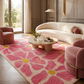 Raspberry Daisy Meadow Rug