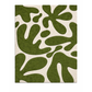 Green abstract leaf pattern on a white background