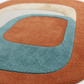 Close-up of a textured rug with geometric pattern