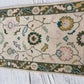 Decorative rug with floral patterns on a wooden floor