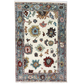 Decorative rug with intricate patterns on a white background
