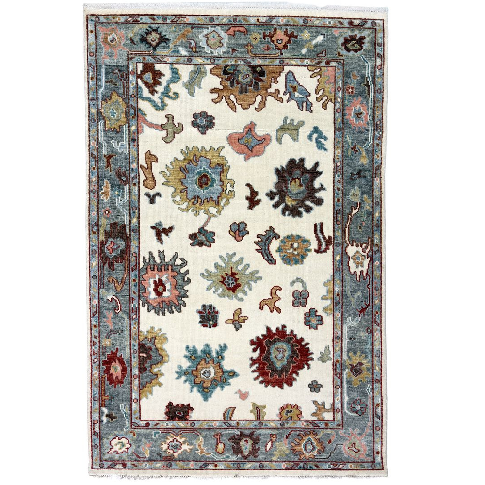 Decorative rug with intricate patterns on a white background