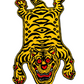 Yellow tiger skin with black stripes on a white background