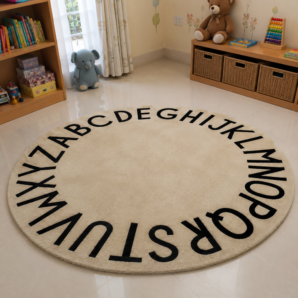 Nordic ABC Round Rug