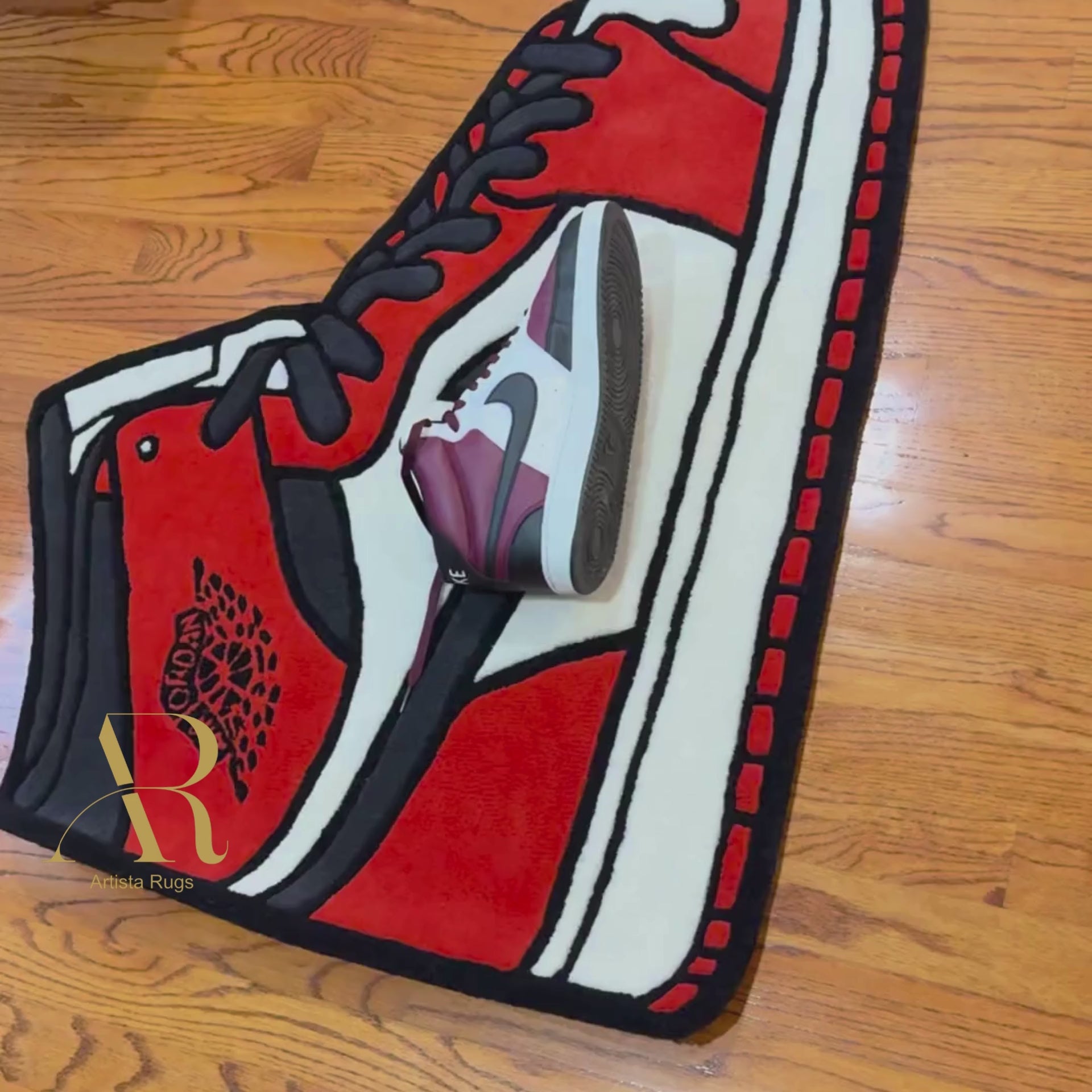 Jordan shoe on Jordan rug